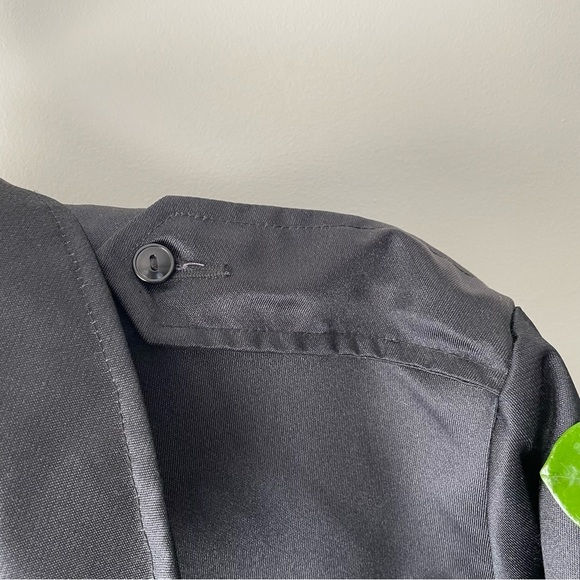 Vintage Canadian Police Zip Bomber Style Jacket Shiny Black 90s 1990s Men’s XL - Picture 8 of 12